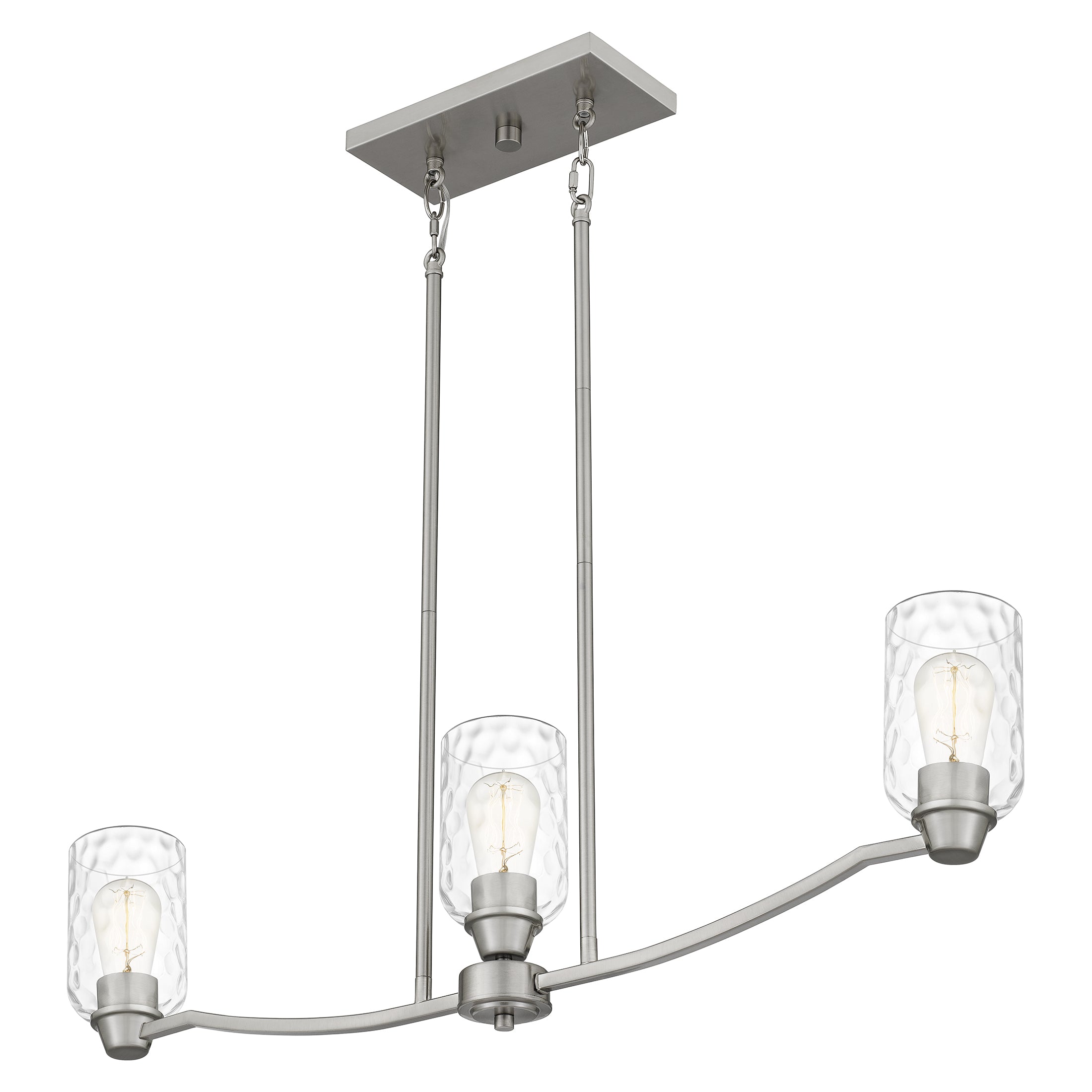 Quoizel Acacia lineární lustr Brushed Nickel sklo
