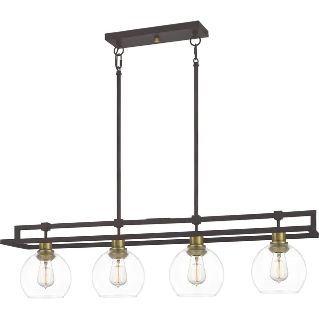 Quoizel Dobbs Island Light lustr old bronze skleněné globusy