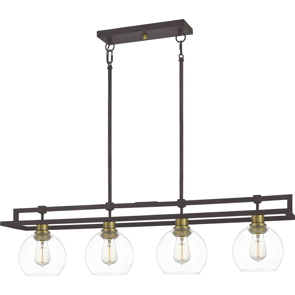 Quoizel Dobbs Island Light lustr old bronze skleněné globusy
