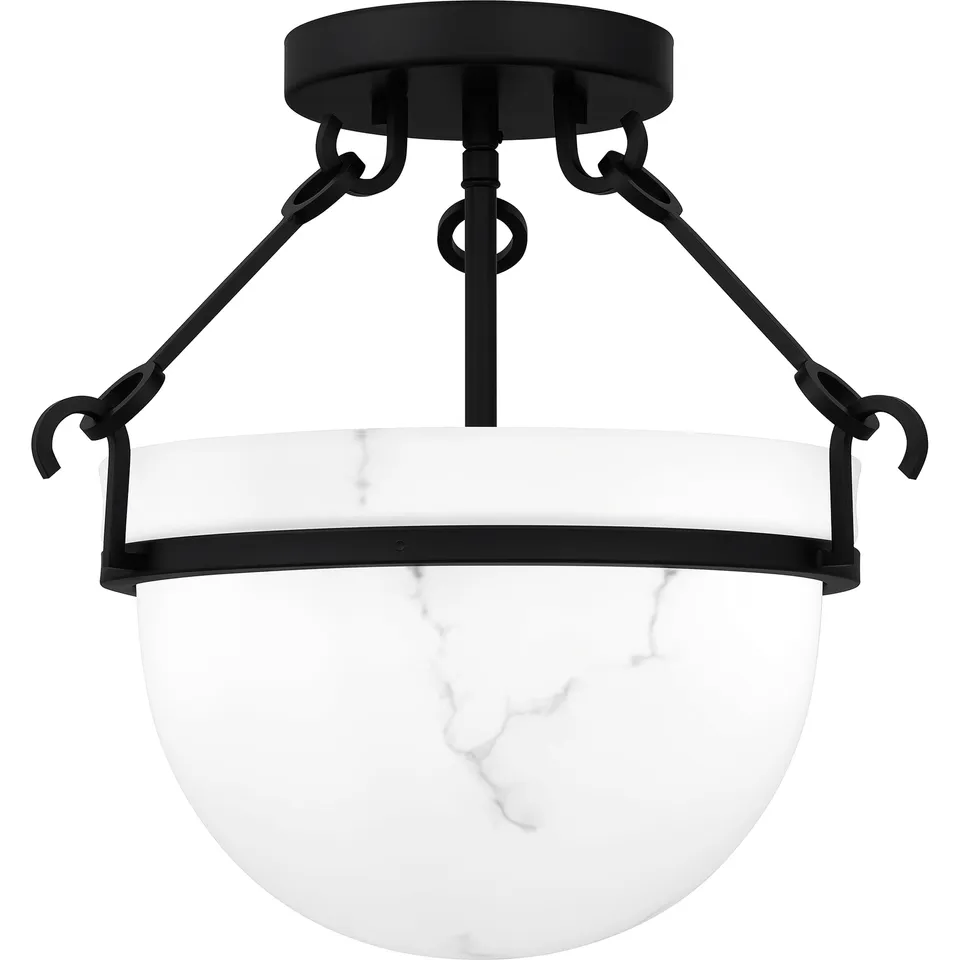 Quoizel Danyon Semi-Flush černé stropní světlo