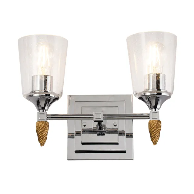 Gilded Nola Vetiver 2 Light koupelnové svítídlo čiré sklo