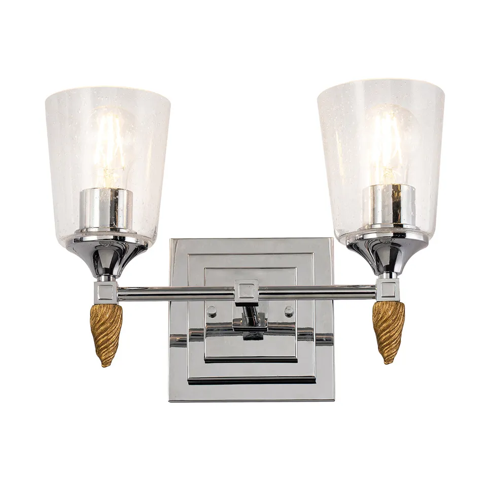 Gilded Nola Vetiver 2 Light koupelnové svítídlo čiré sklo