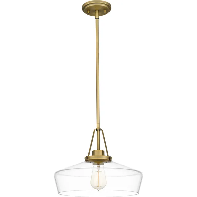Quoizel Haven Pendant svítidlo aged brass čiré sklo