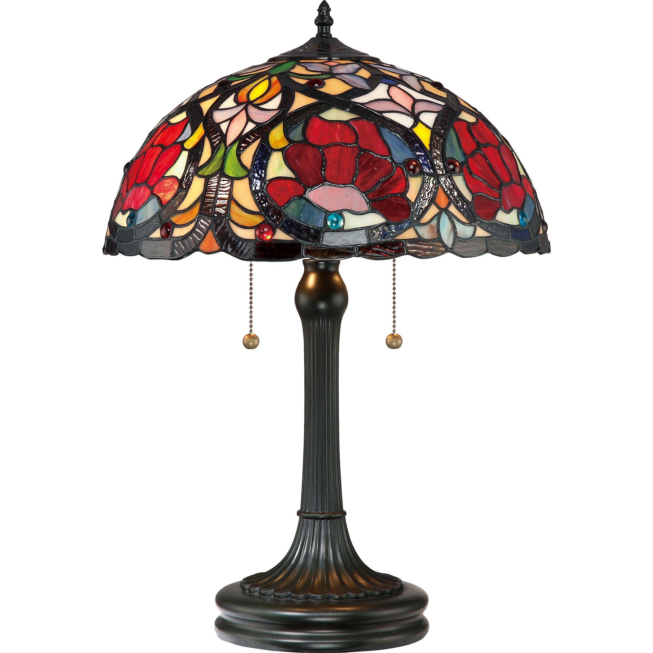 Quoizel Larissa Table stolní lampa bronz vitráž