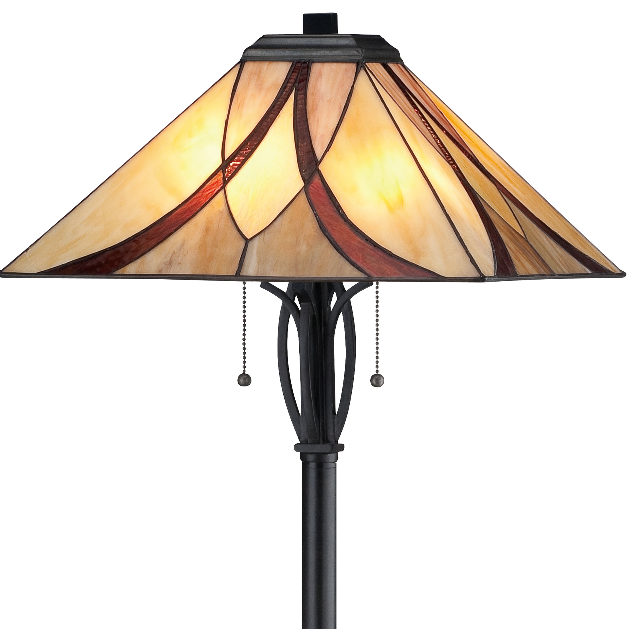 Quoizel Asheville stojací lampa vitráž bronz