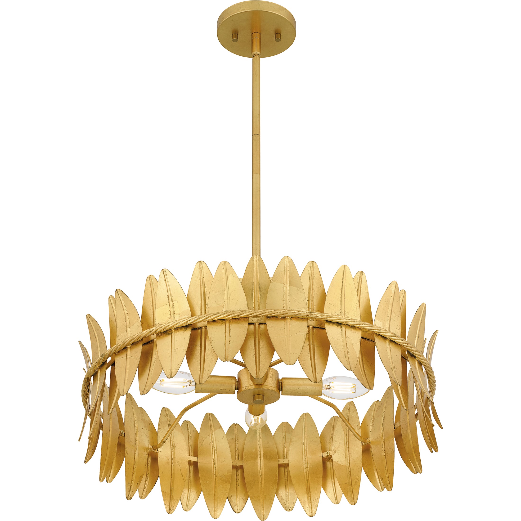 Quoizel Liza závěsná lampa Gold Leaf