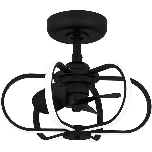 Quoizel Zuri stropní ventilátor matná černá