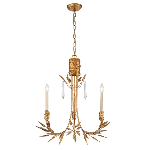 Gilded Nola Palm d'Or lustr 3 světla zlatý 61 cm