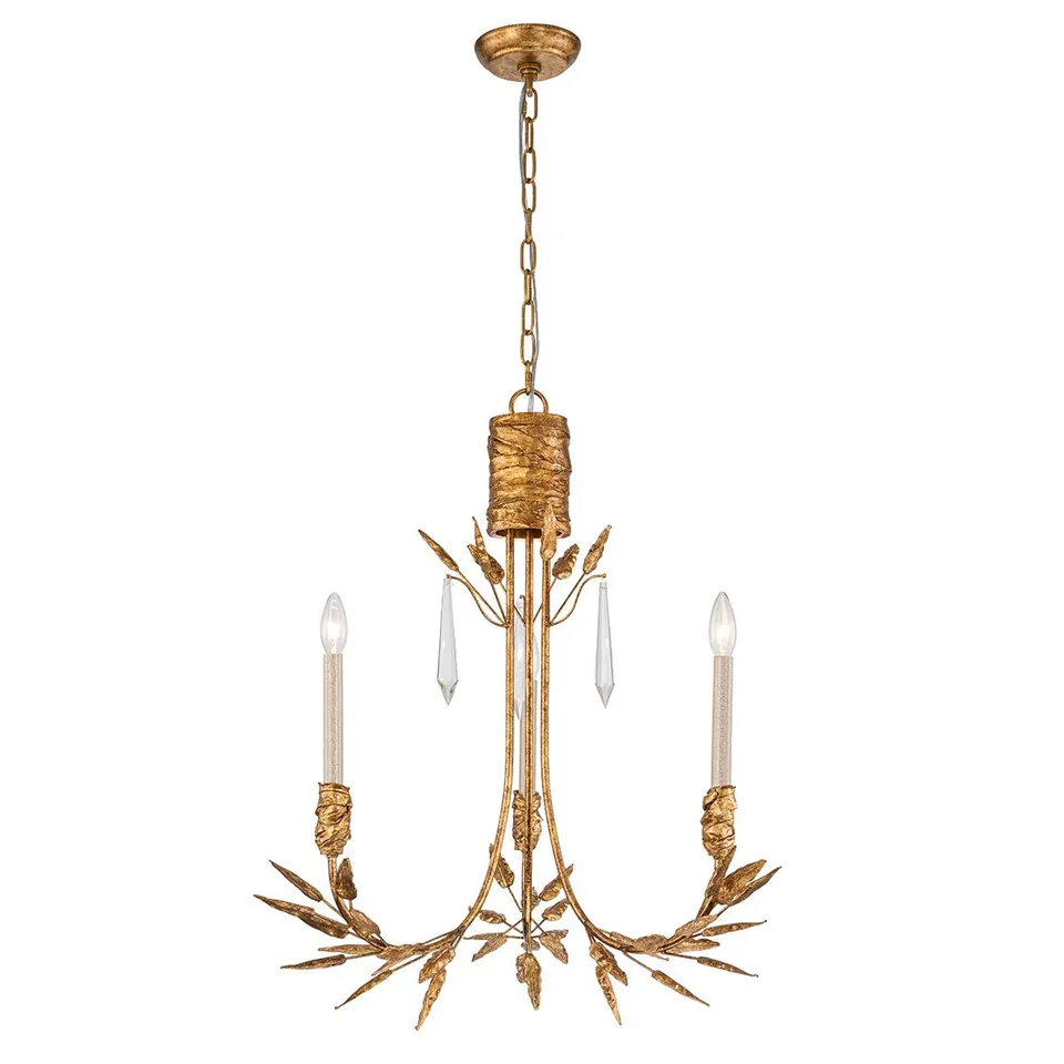 Gilded Nola Palm d'Or lustr 3 světla zlatý 61 cm
