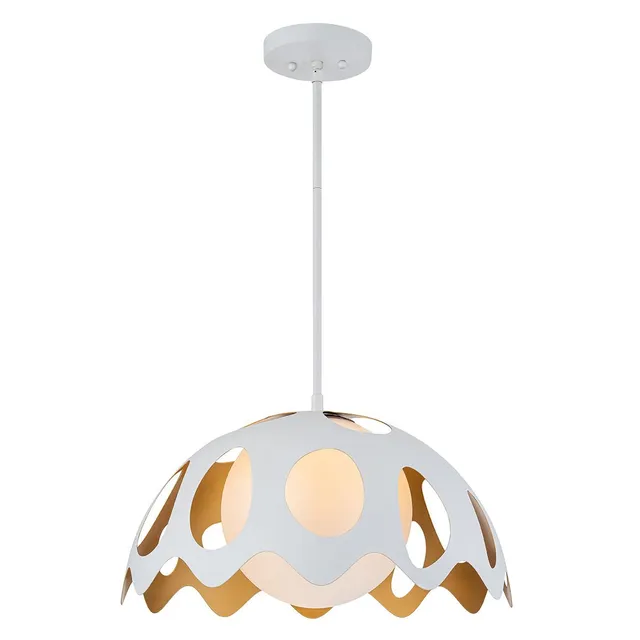 Gilded Nola Pebbles závěsné svítídlo 15" bílé