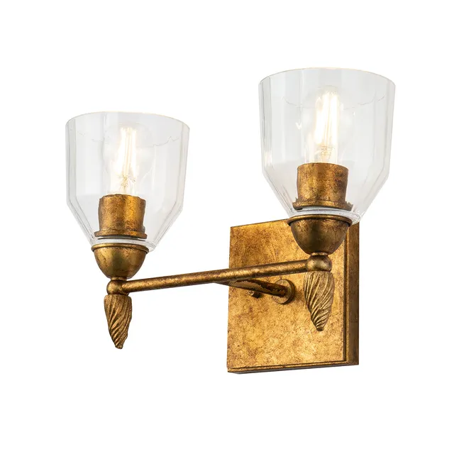 Gilded Nola Felice koupelnová lampa 2 světla čiré sklo