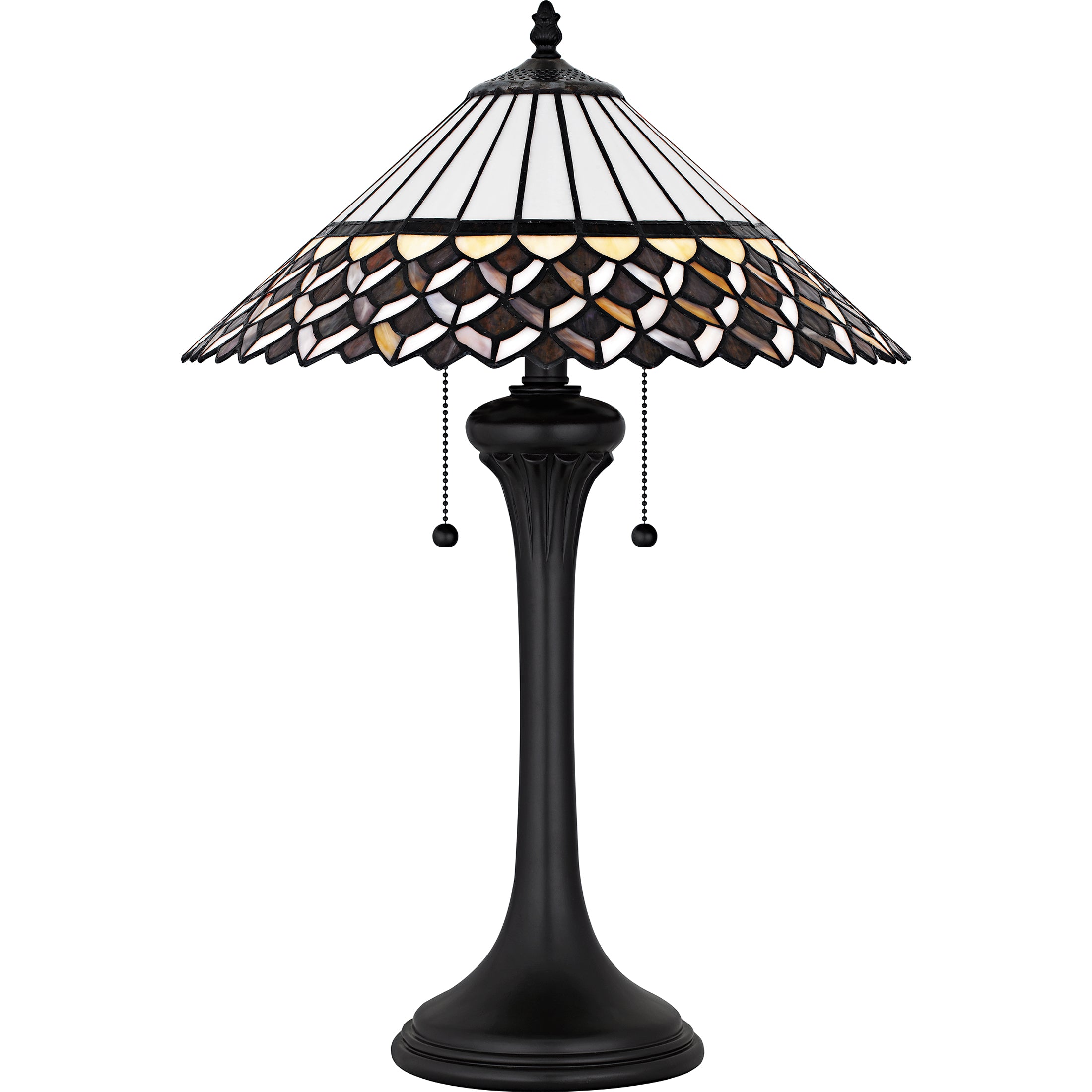 Quoizel Isla stolní lampa matná černá vitráž