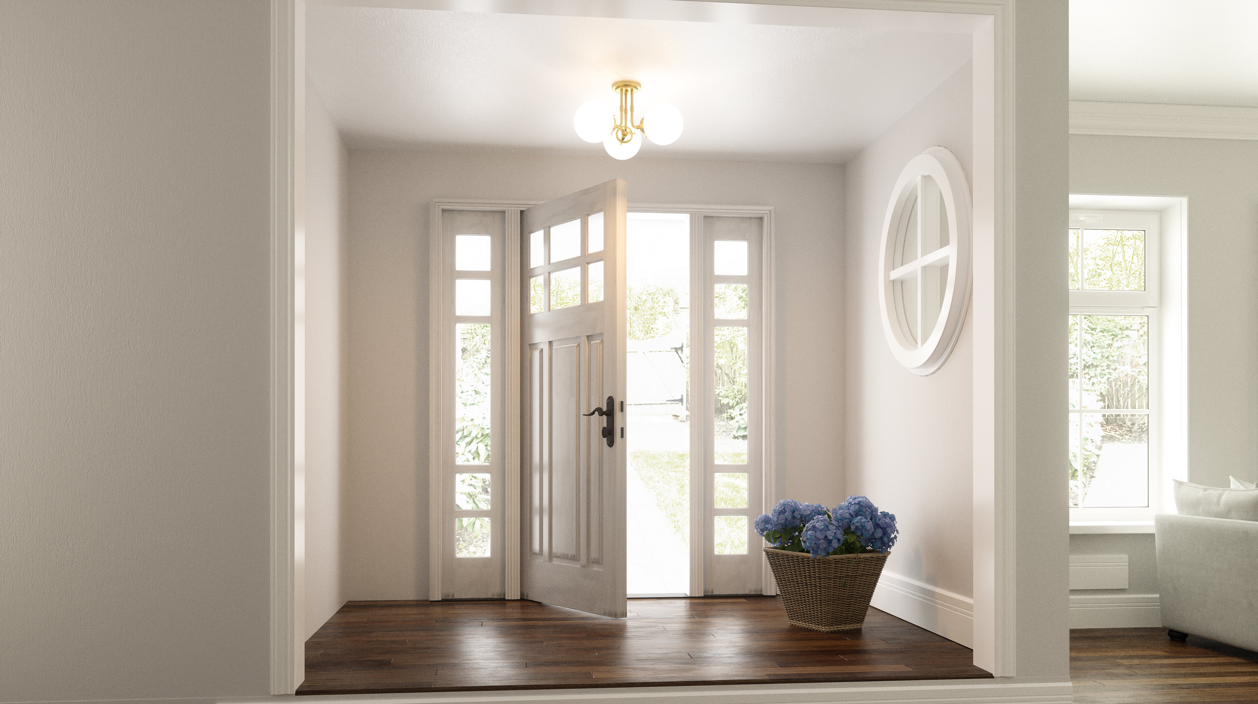 Quoizel Landry Semi-Flush stropní svítidlo mosazné