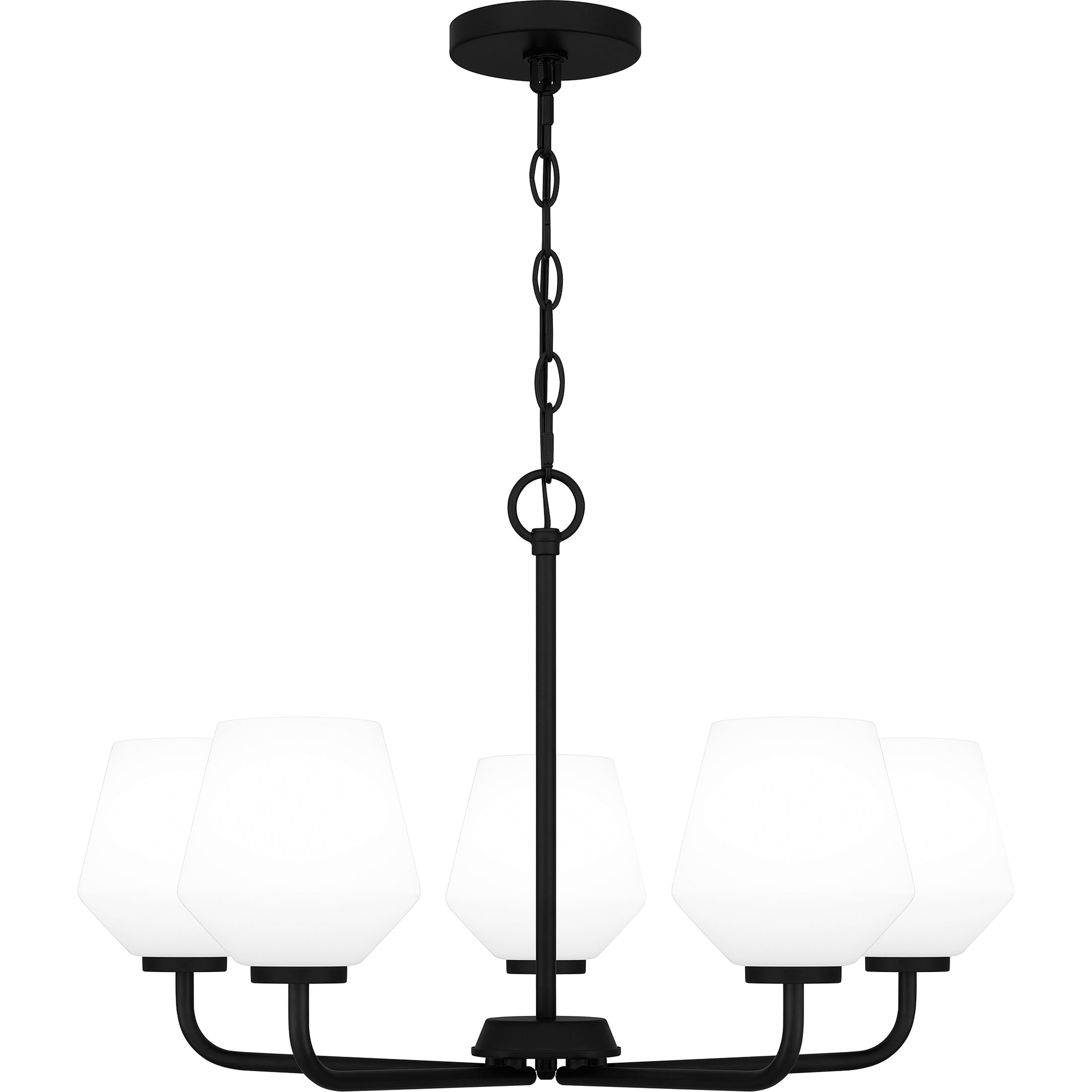 Quoizel Nielson Chandelier lustr matte black opálové sklo