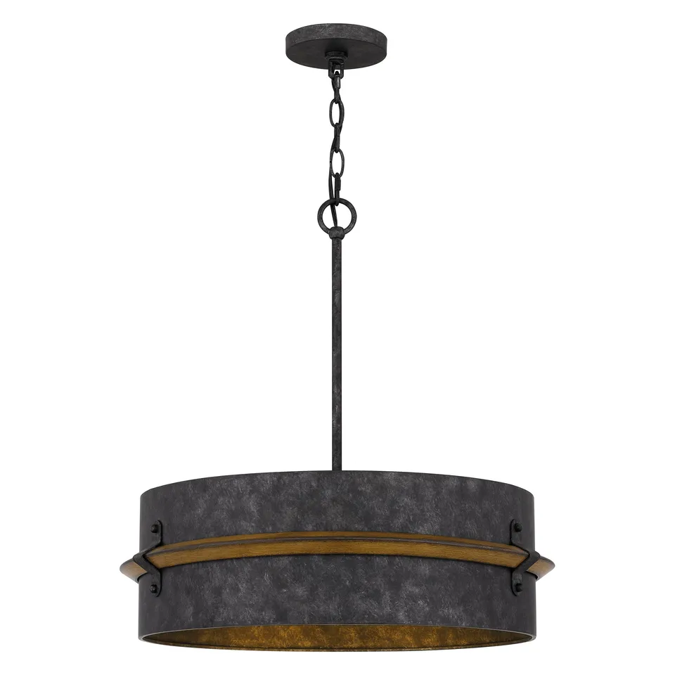 Quoizel Lariat Pendant závěsné svítídlo old black dřevo