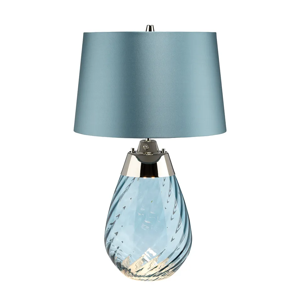 Gilded Nola Lena Small modrá stolní lampa skleněná