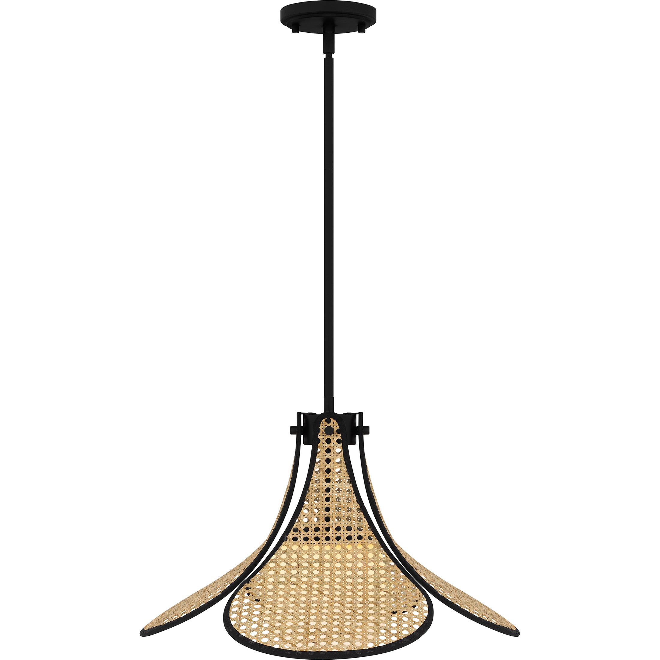Quoizel Delilah Pendant závěsné světlo matte black ratan