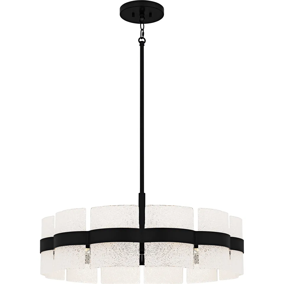 Quoizel Sweeney Pendant závěsné svítidlo Matte Black sklo