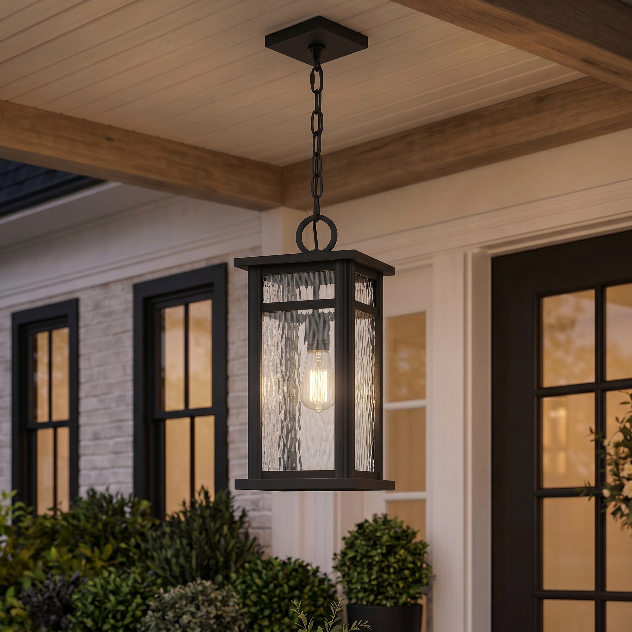 Quoizel Moira Hanging Light venkovní lucerna earth black sklo