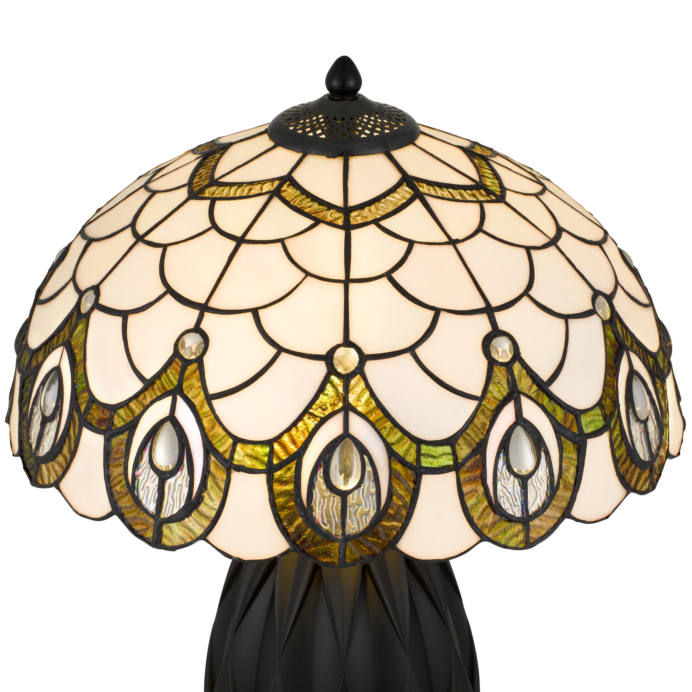 Quoizel Orla Table Lamp stolní lampa matte black vitráž