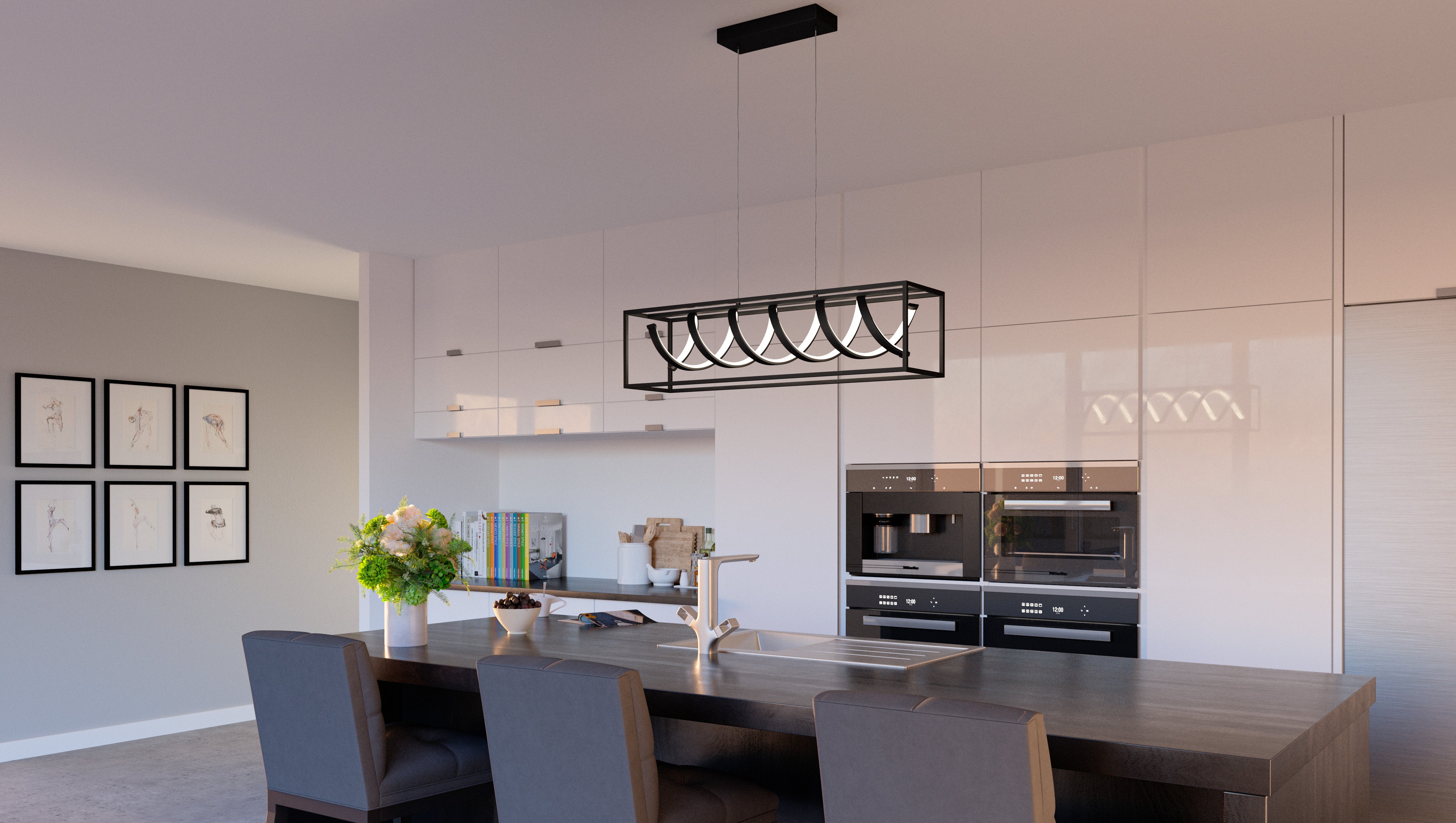 Quoizel Amaranth Island Light lineární lustr Matte Black