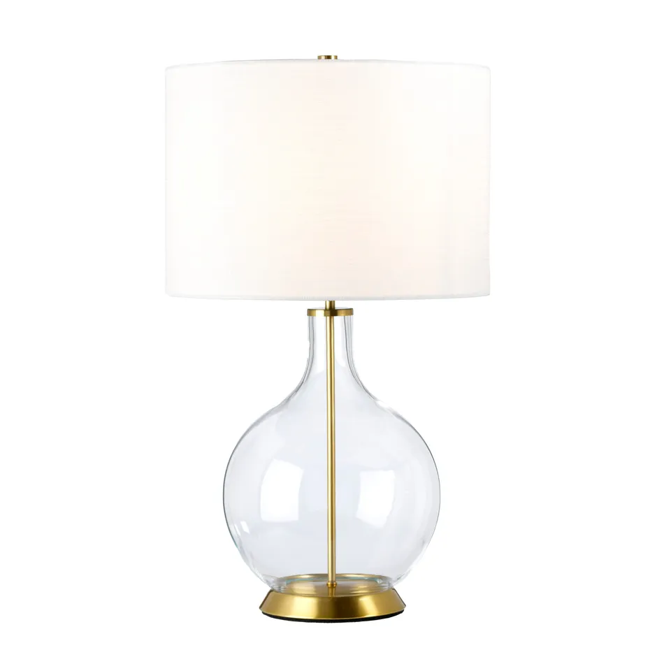 Gilded Nola Orb stolní lampa starožitná mosaz bílé stínidlo