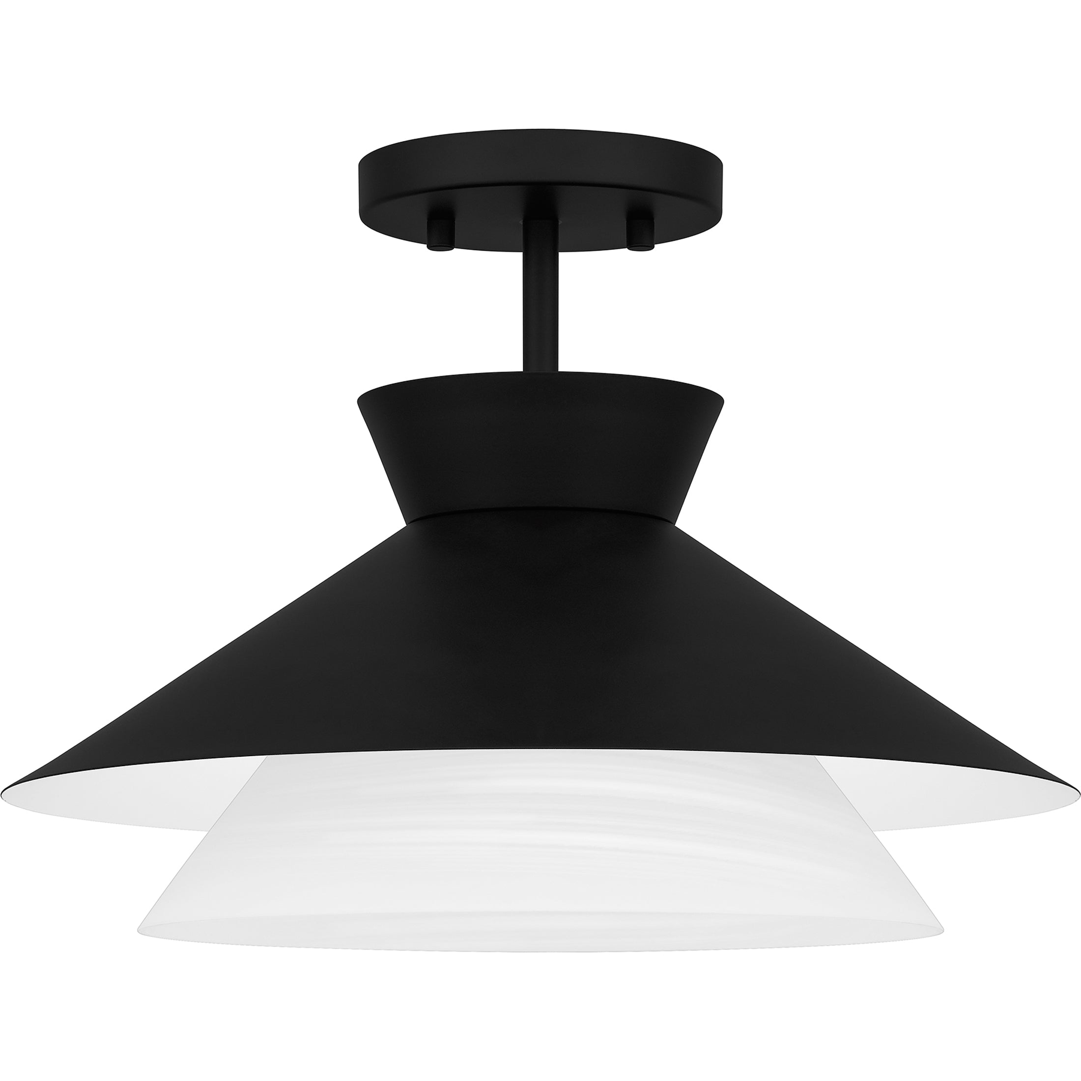 Quoizel Lionel Semi-Flush stropní svítídlo black alabastr