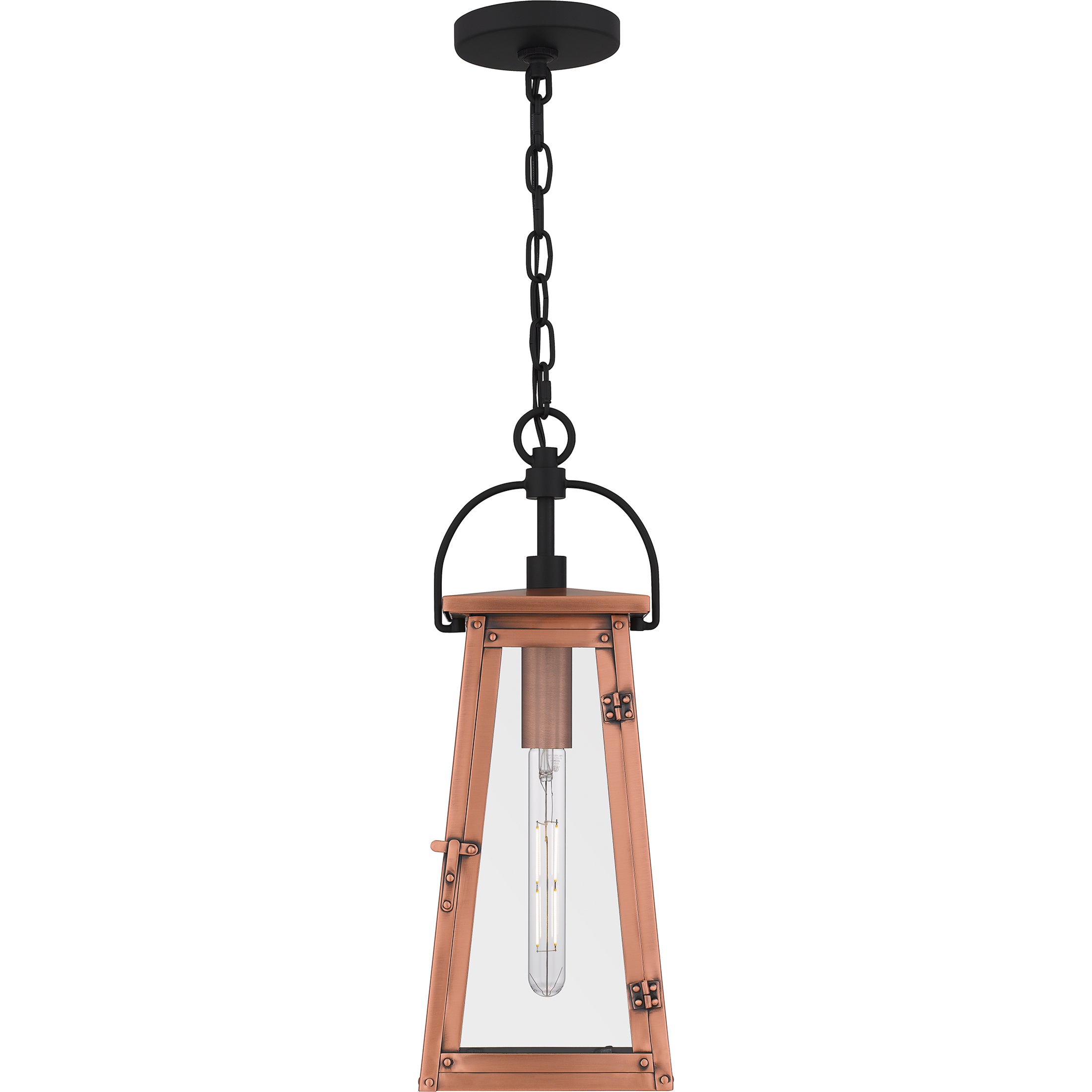 Quoizel Carolina Hanging Light lucerna měděná sklo