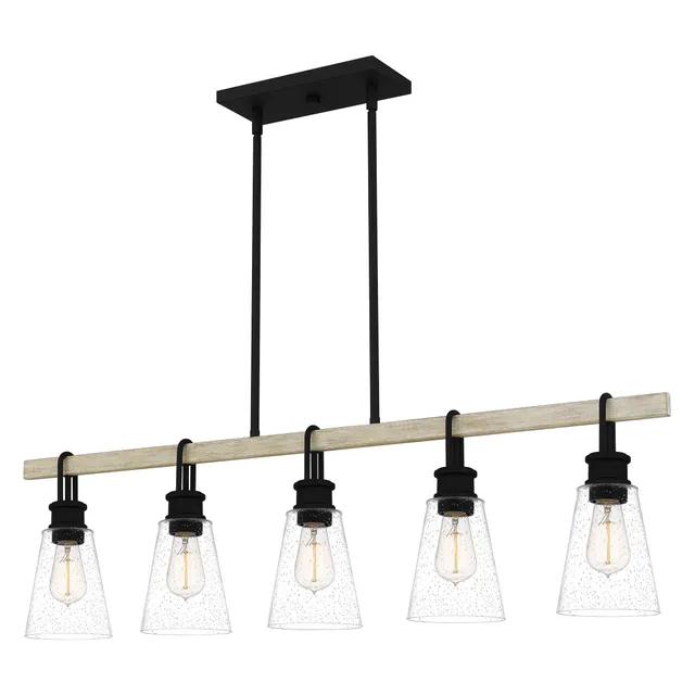 Quoizel Kingsbridge Island Light lustr earth black sklo