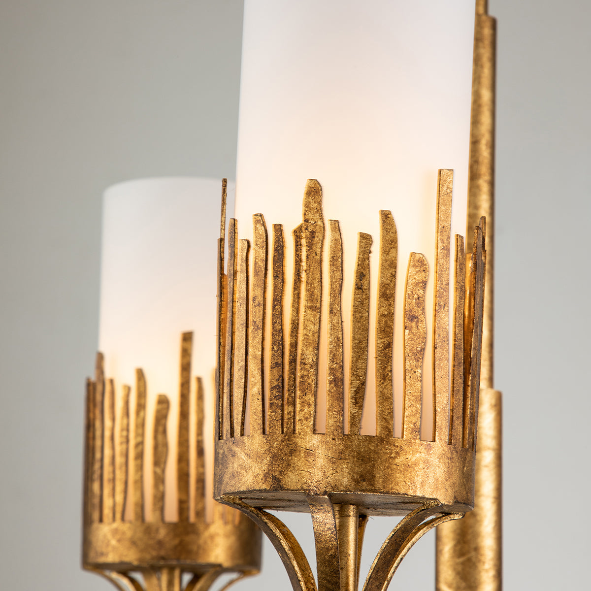 Gilded Nola Sawgrass 3 lustr zlatý bílé sklo