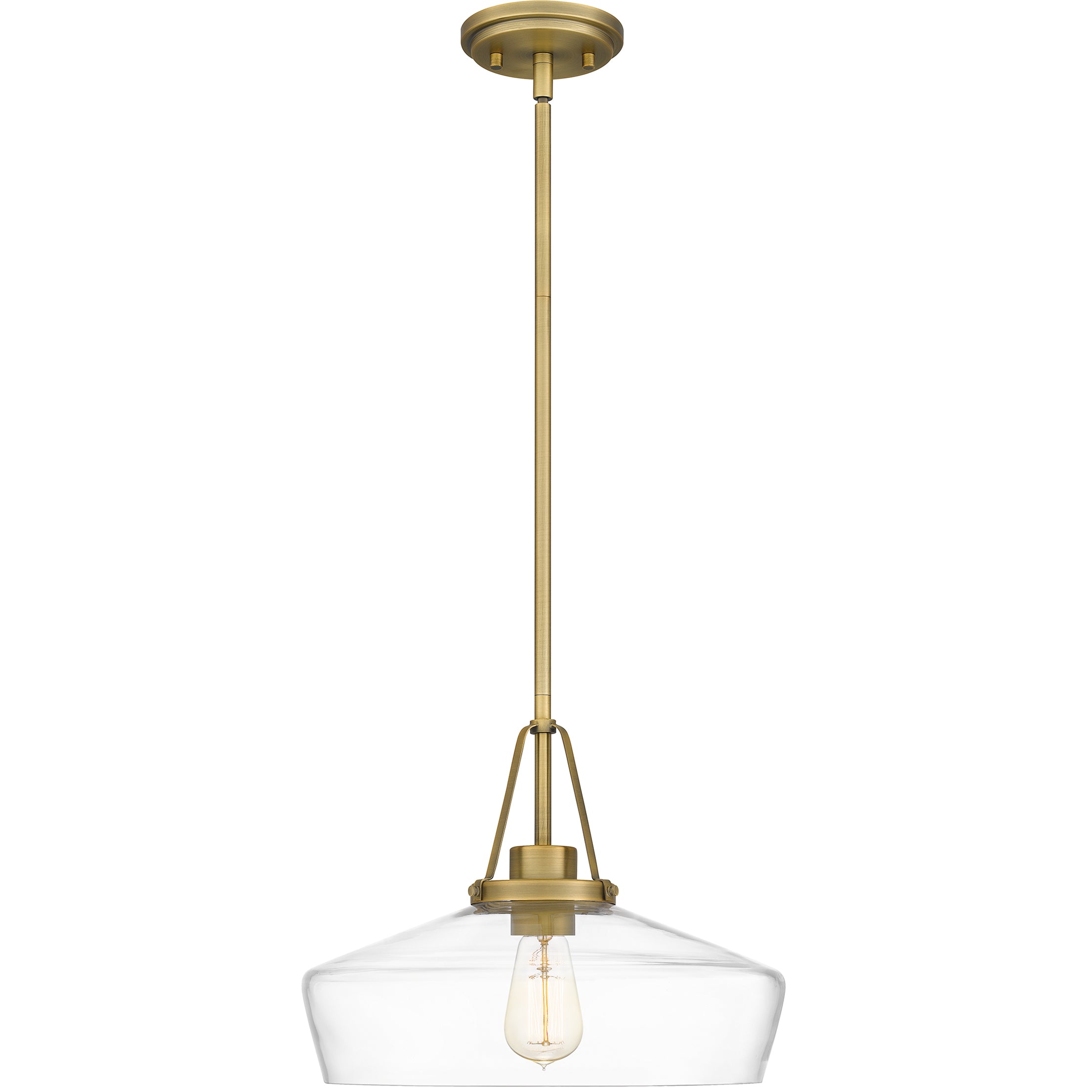 Quoizel Haven Pendant svítidlo aged brass čiré sklo