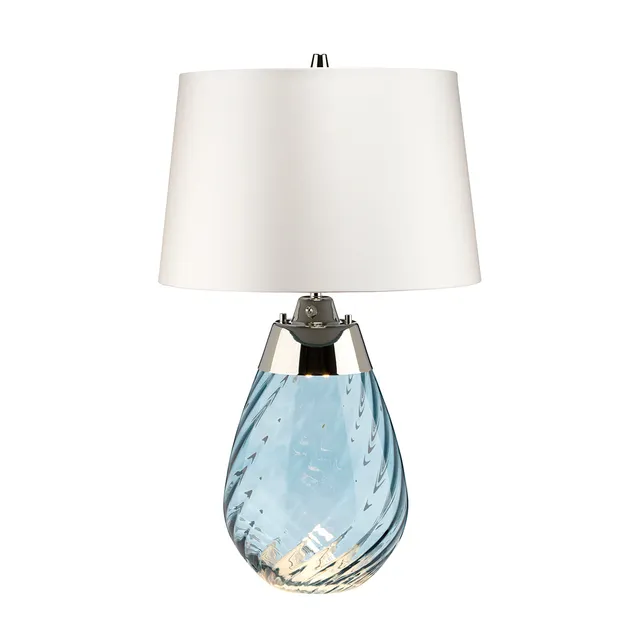 Gilded Nola Lena malá stolní lampa modrá se stínidlem