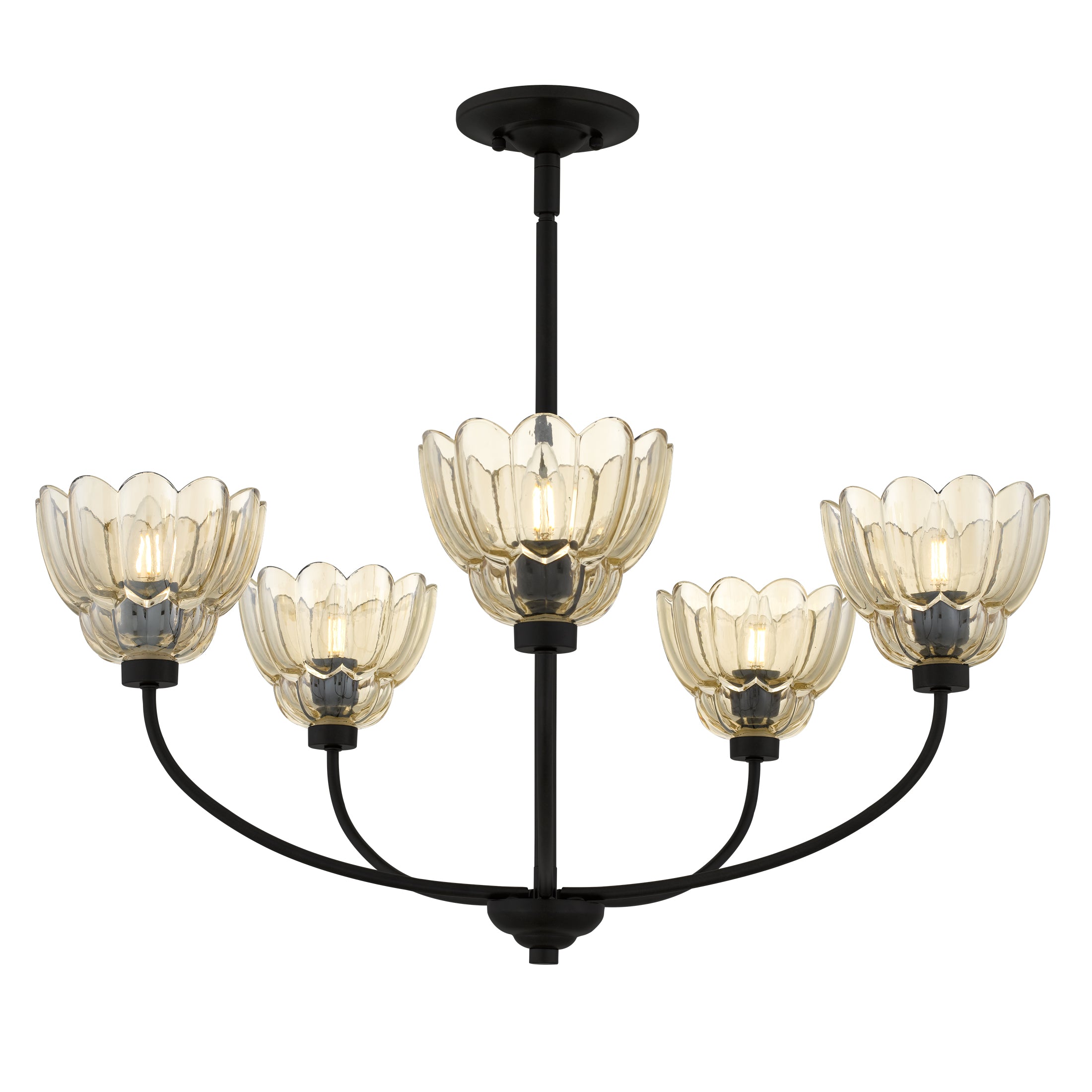 Quoizel Whitecap Chandelier lustr hnědá jantar sklo