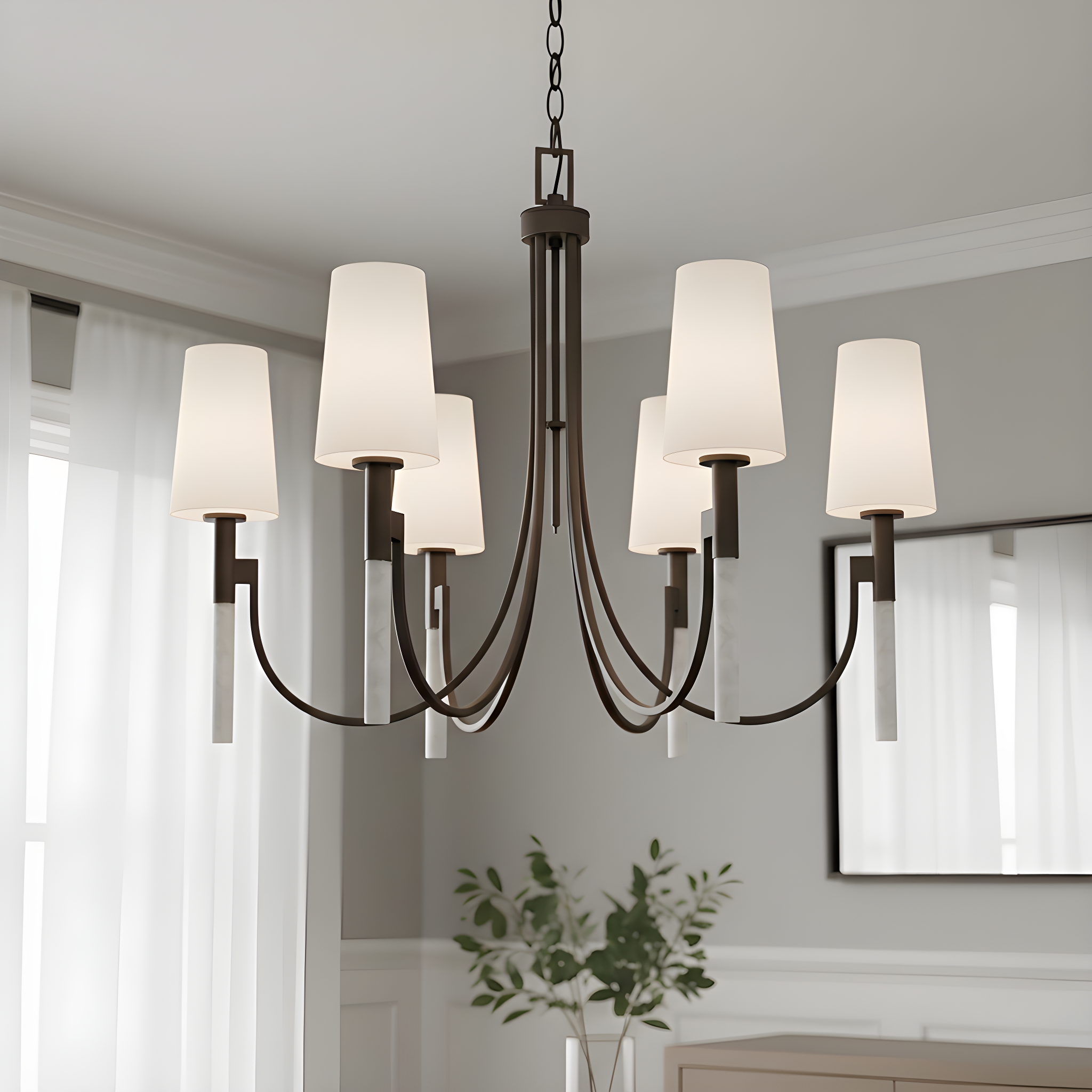 Quoizel Eloura Chandelier lustr kouřová 6 světel
