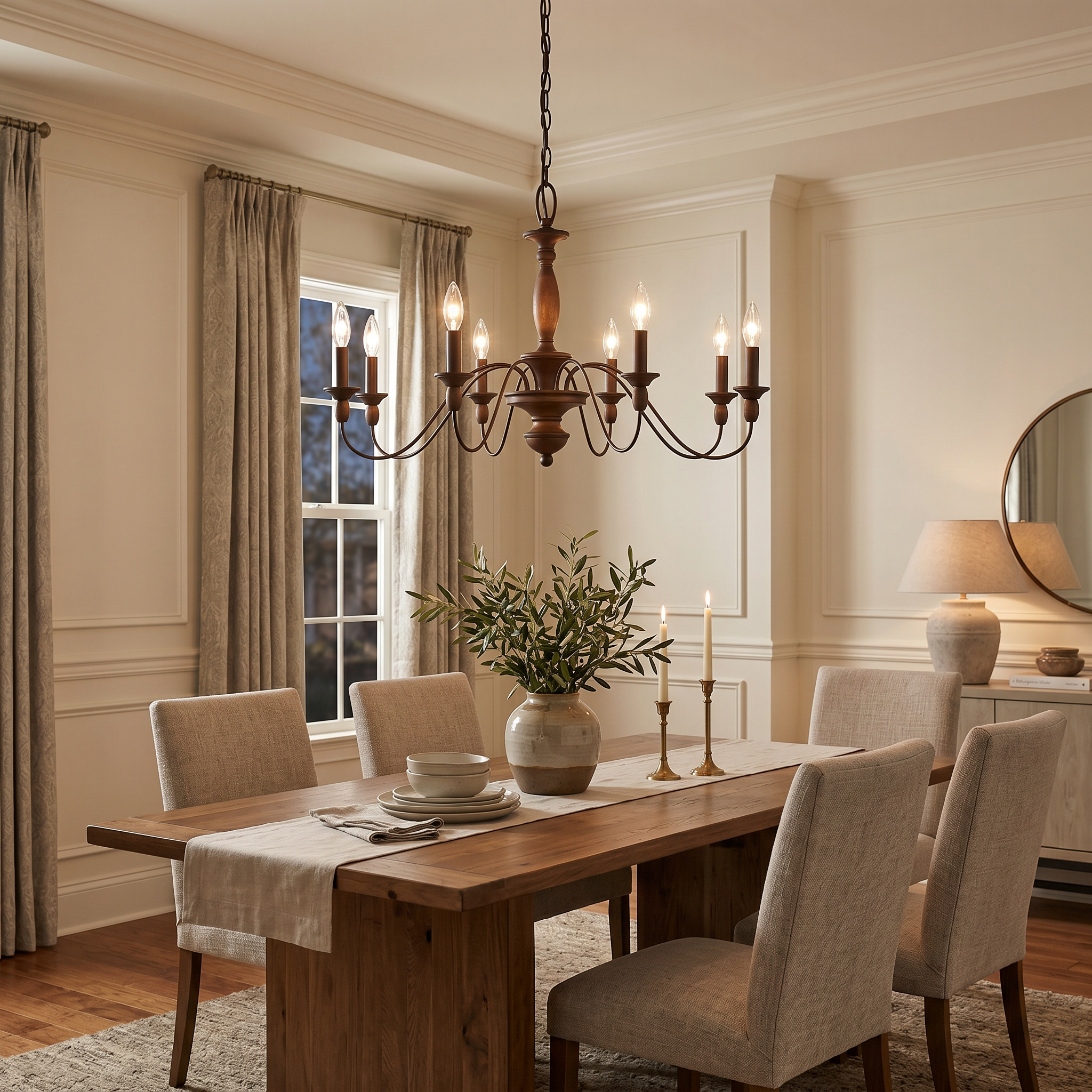 Quoizel Holbrook Chandelier lustr tuscan brown dřevo