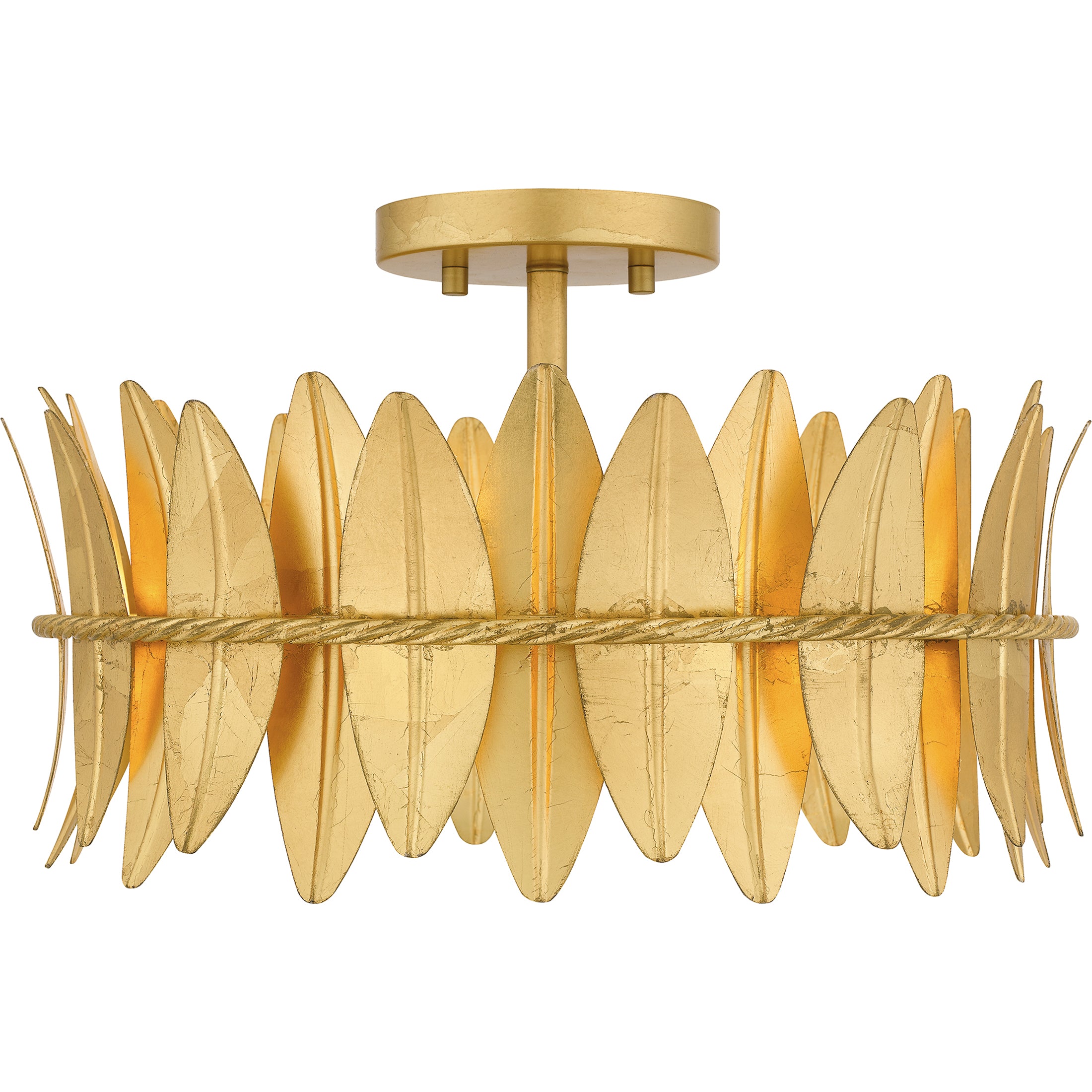 Quoizel Liza Semi-Flush stropní svítídlo 16” Gold Leaf