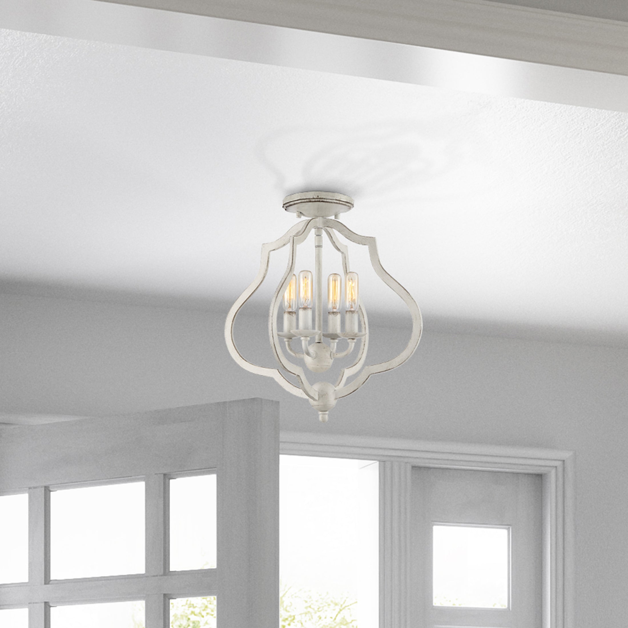 Quoizel O'Keefe Semi-Flush stropní svítidlo matná černá