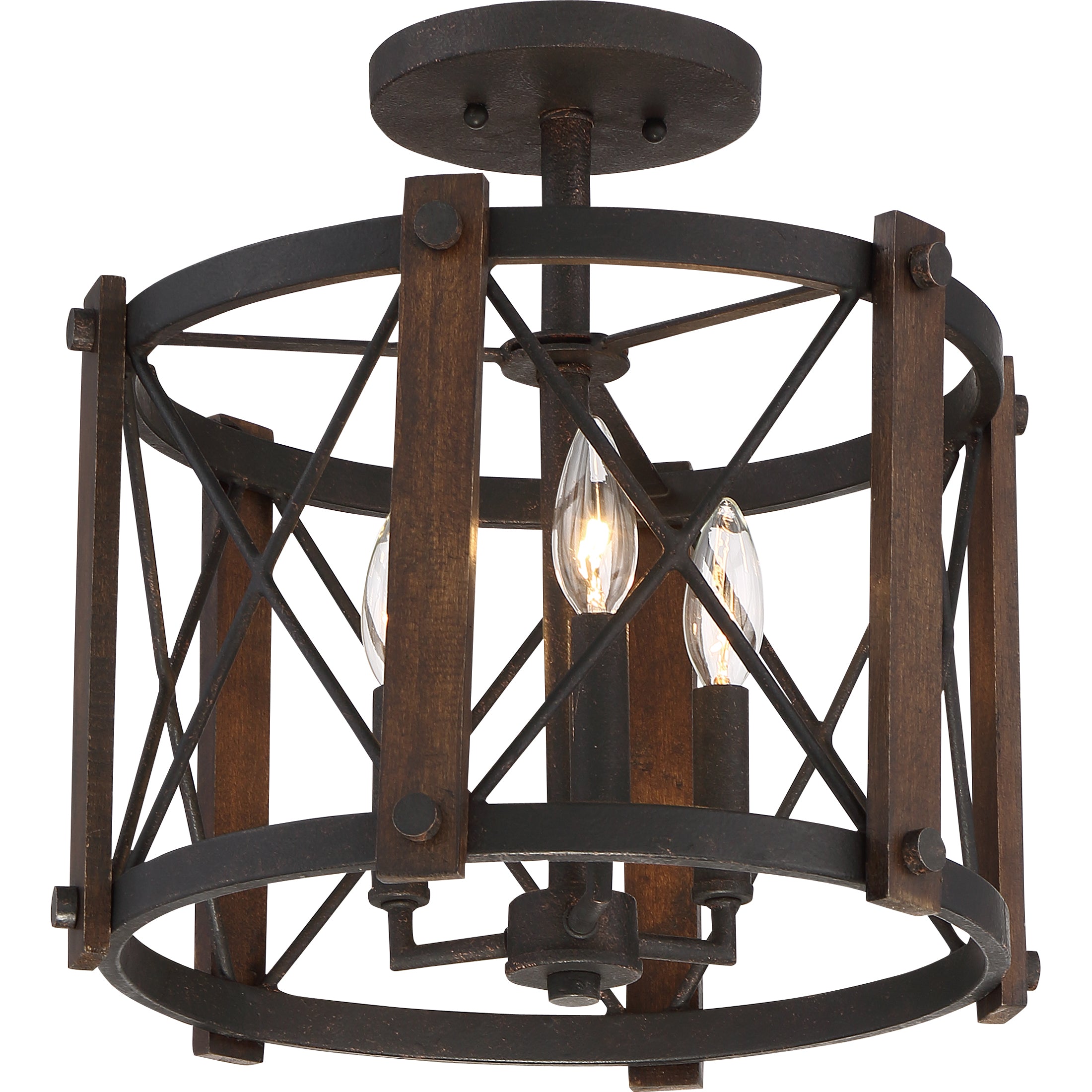 Quoizel Baron Semi-Flush stropnice marcado black ocel