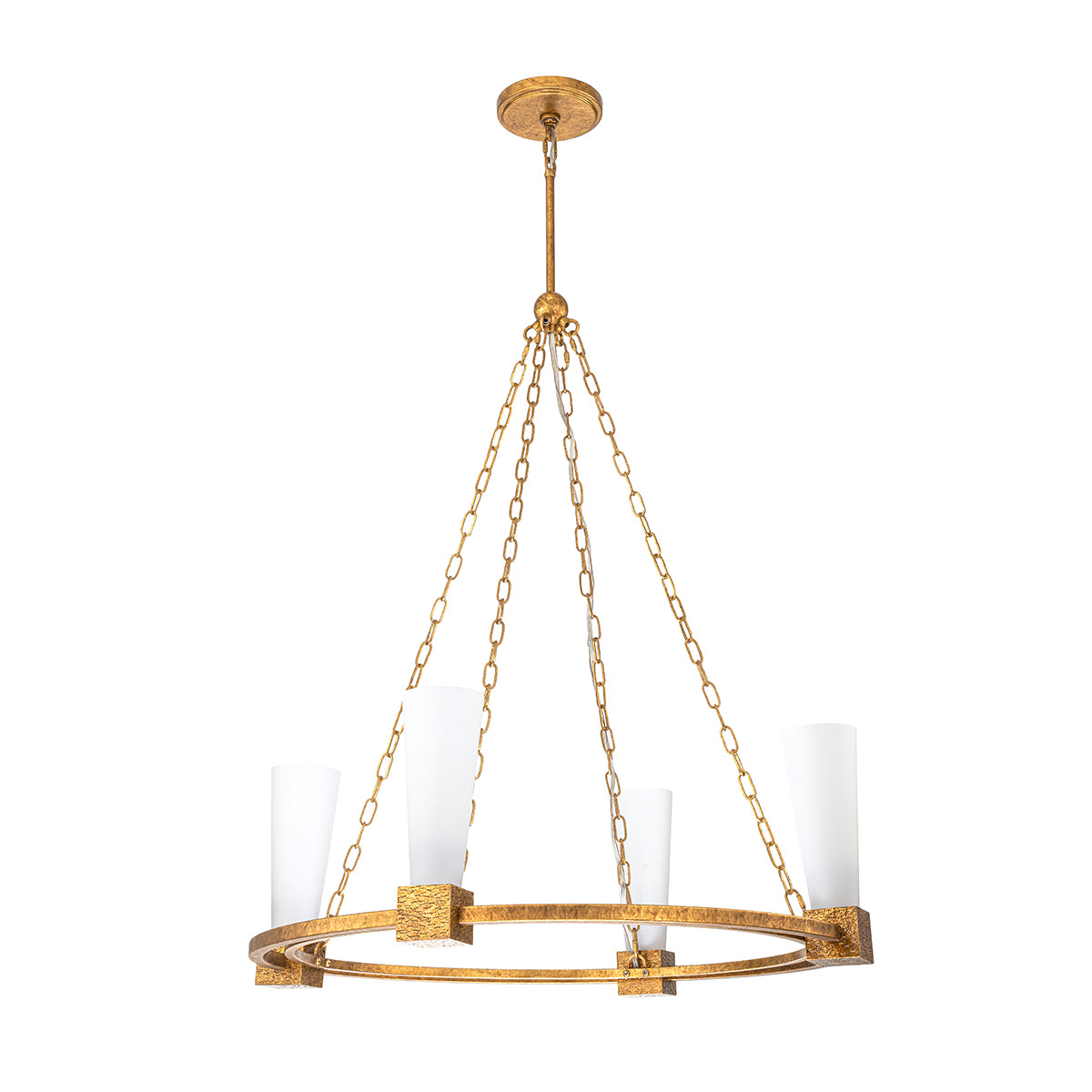 Gilded Nola Kristy 4 Light lustr starožitná zlatá