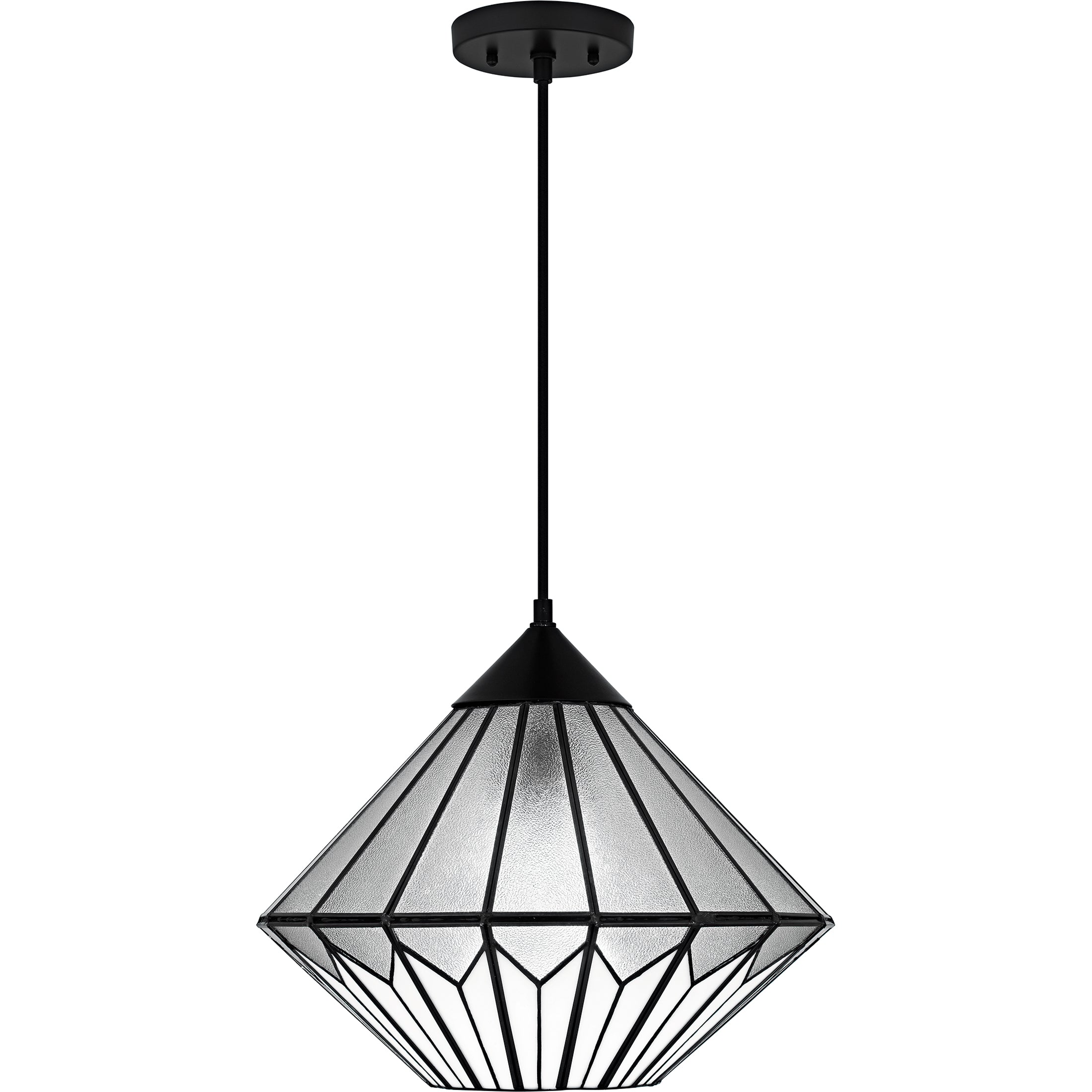 Quoizel Olivier závěsné svítídlo matte black vitráž