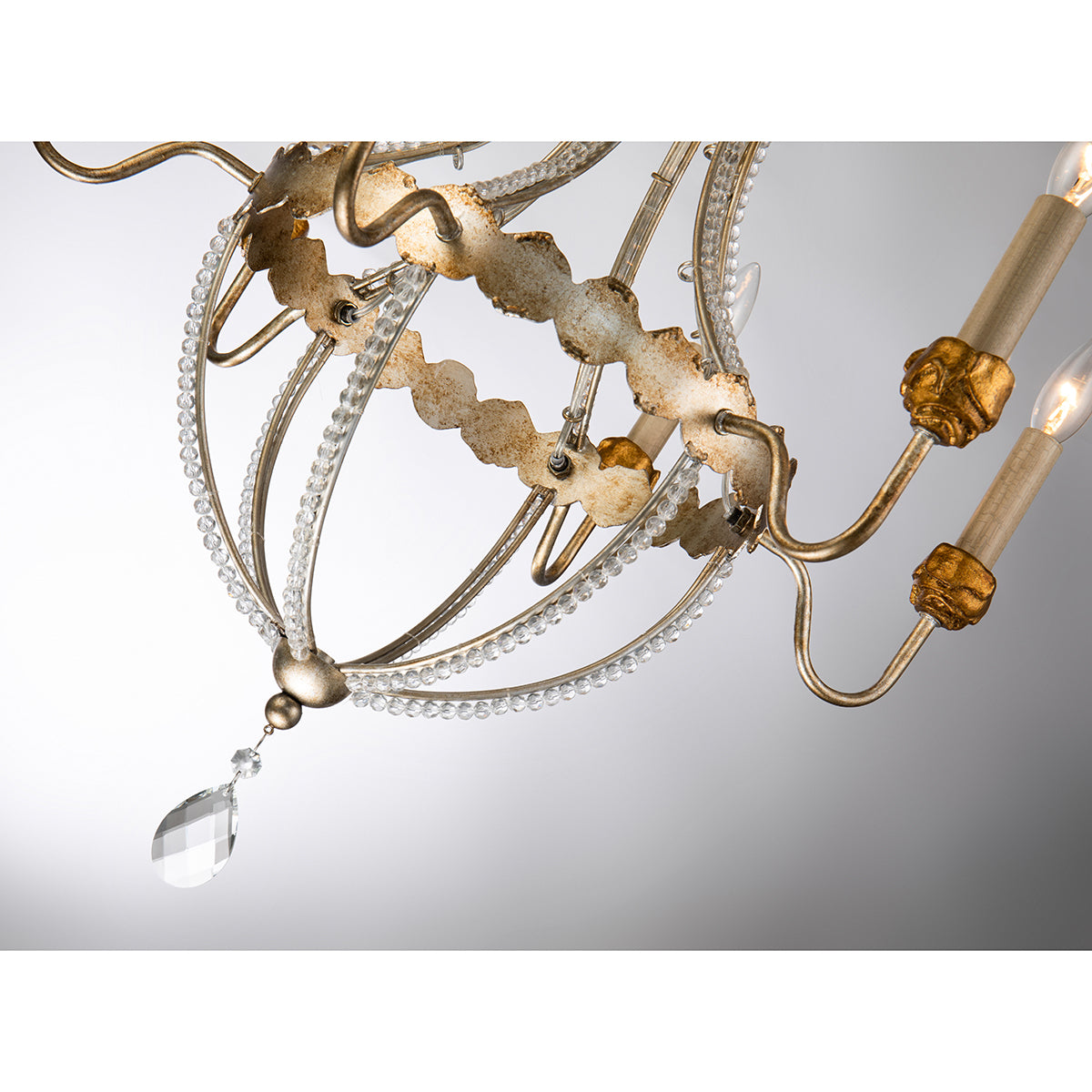 Gilded Nola Louis 6 lustr distressed gold silver