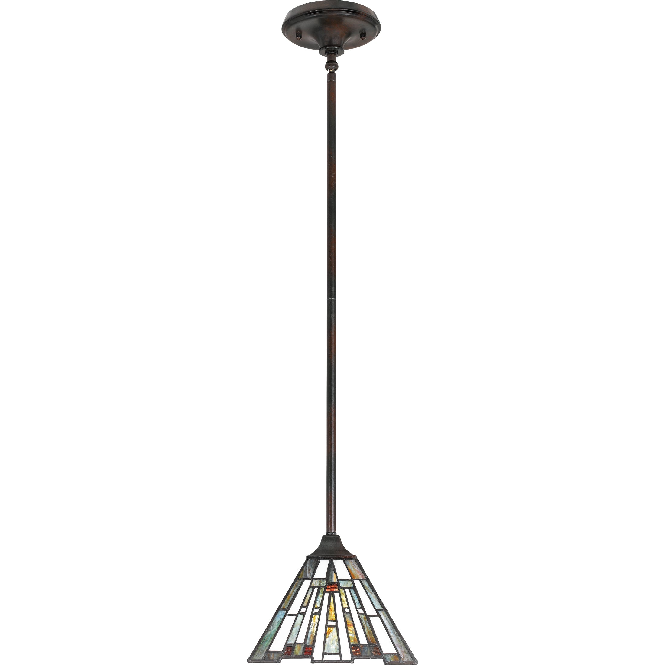 Quoizel Maybeck Mini Pendant závěsné svítlo bronz vitráž