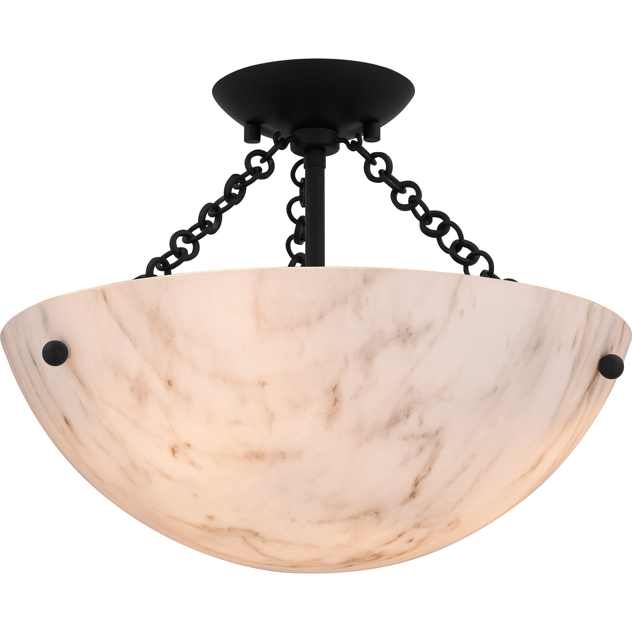 Quoizel Baylor Semi-Flush stropní svítidlo zlaté alabastr