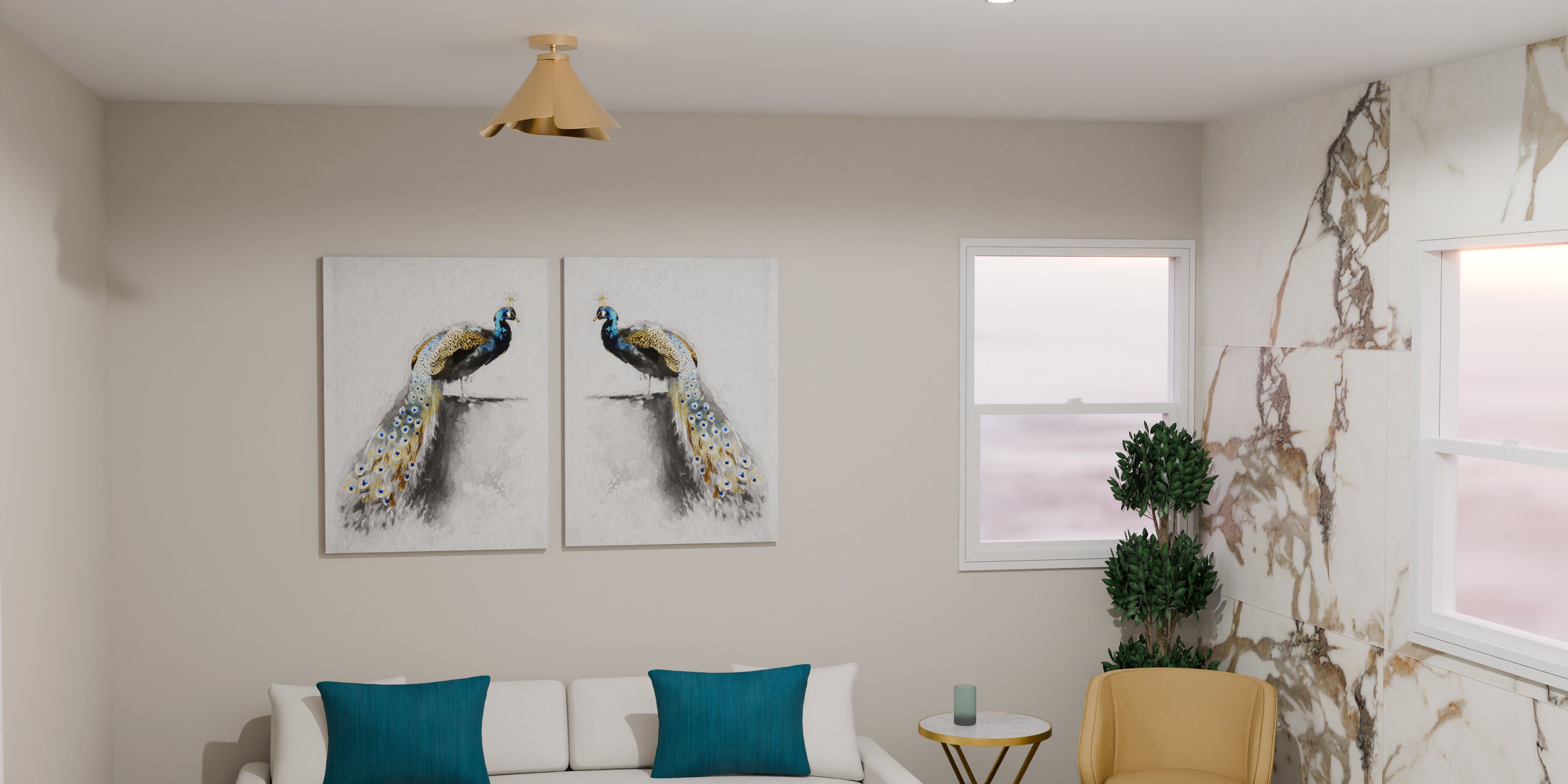Quoizel Wisp Semi-Flush stropní svítídlo zlaté