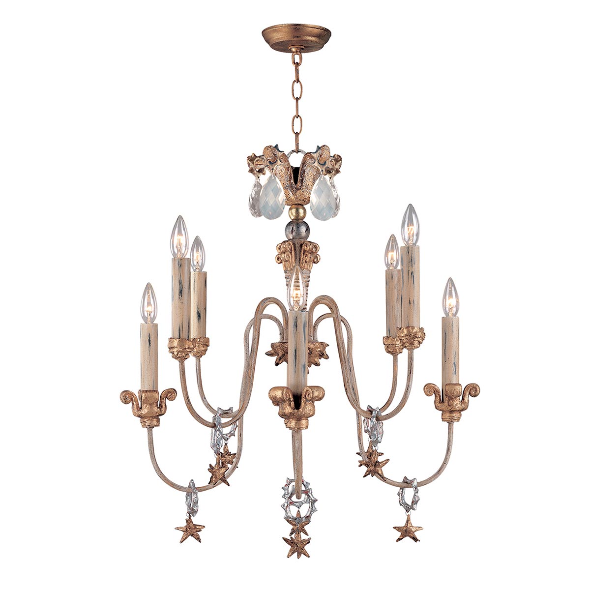 Gilded Nola Mignon lustr 8 světel French