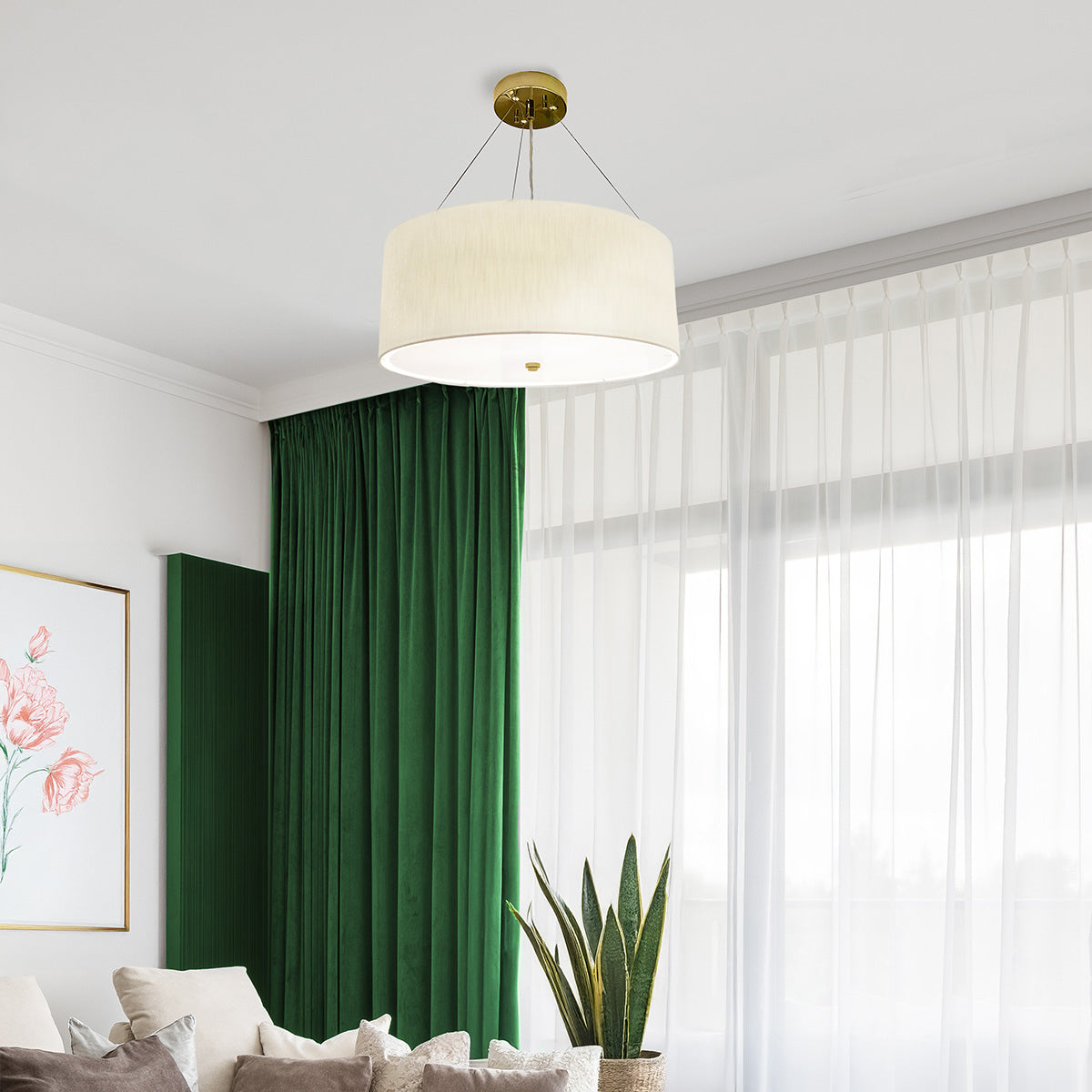 Gilded Nola Pearce 22 závěsný lustr mosaz 5 světel