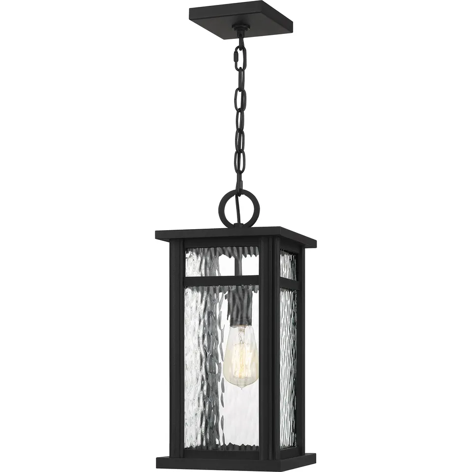 Quoizel Moira Hanging Light venkovní lucerna earth black sklo