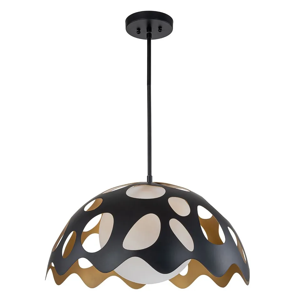 Gilded Nola Pebbles 15 závěsné světlo černá 38 cm