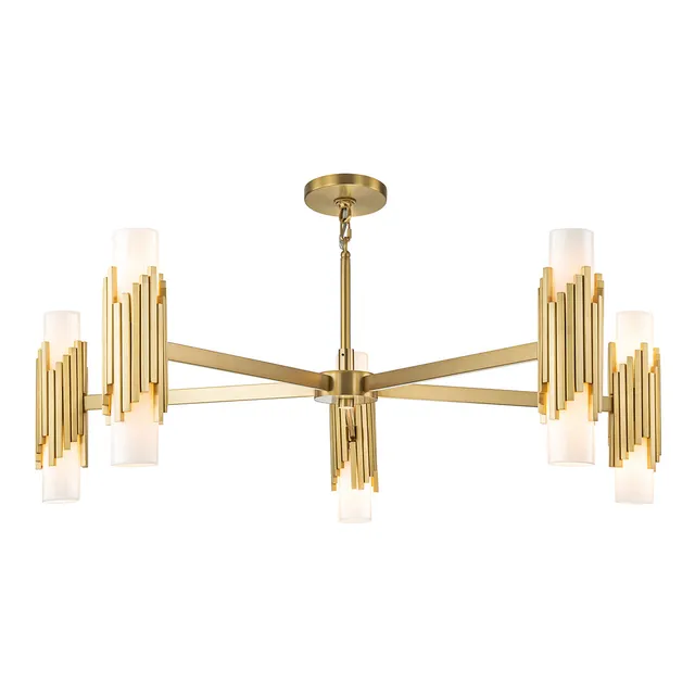 Gilded Nola Marvel 10 Light Pendant lustr mosaz 10světlo