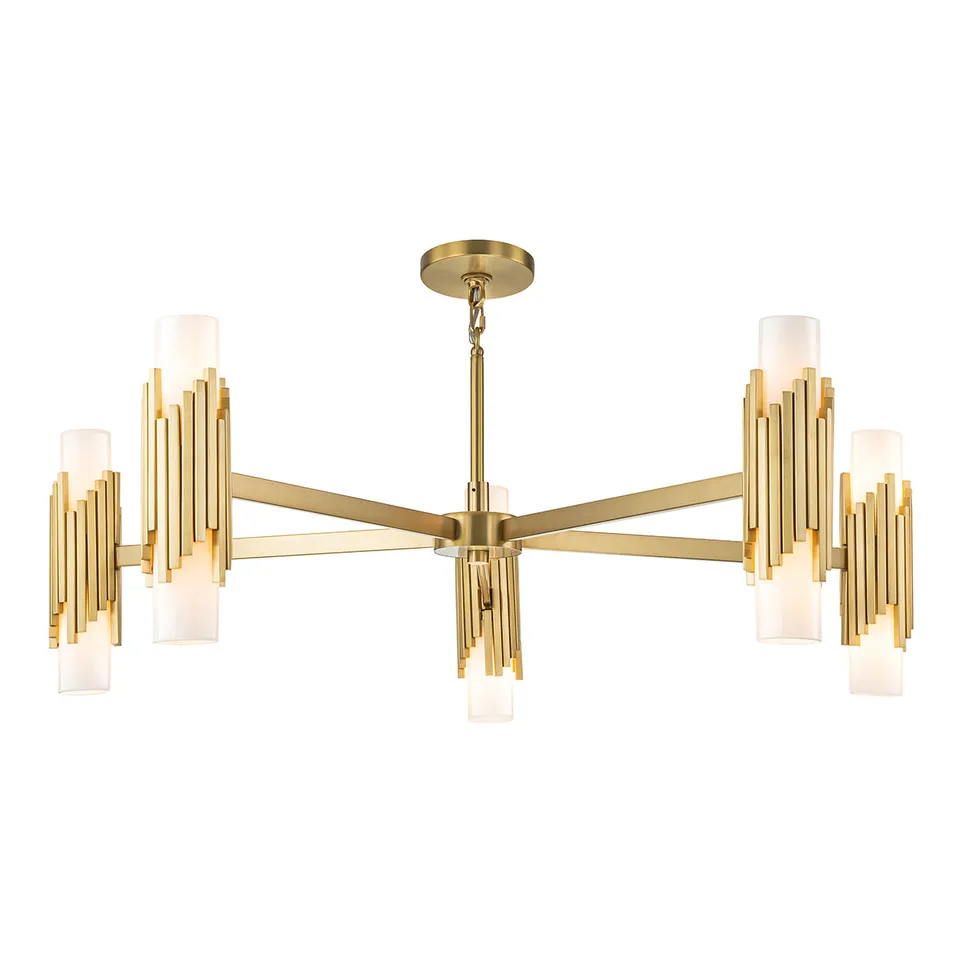 Gilded Nola Marvel 10 Light Pendant lustr mosaz 10světlo